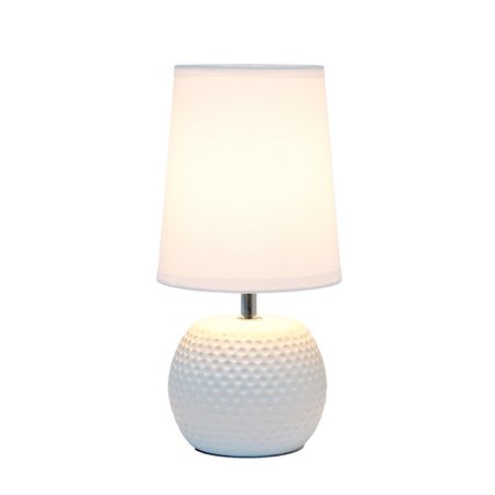 Simple Designs Studded Texture Ceramic Table Lamp, White LT2084-WHT